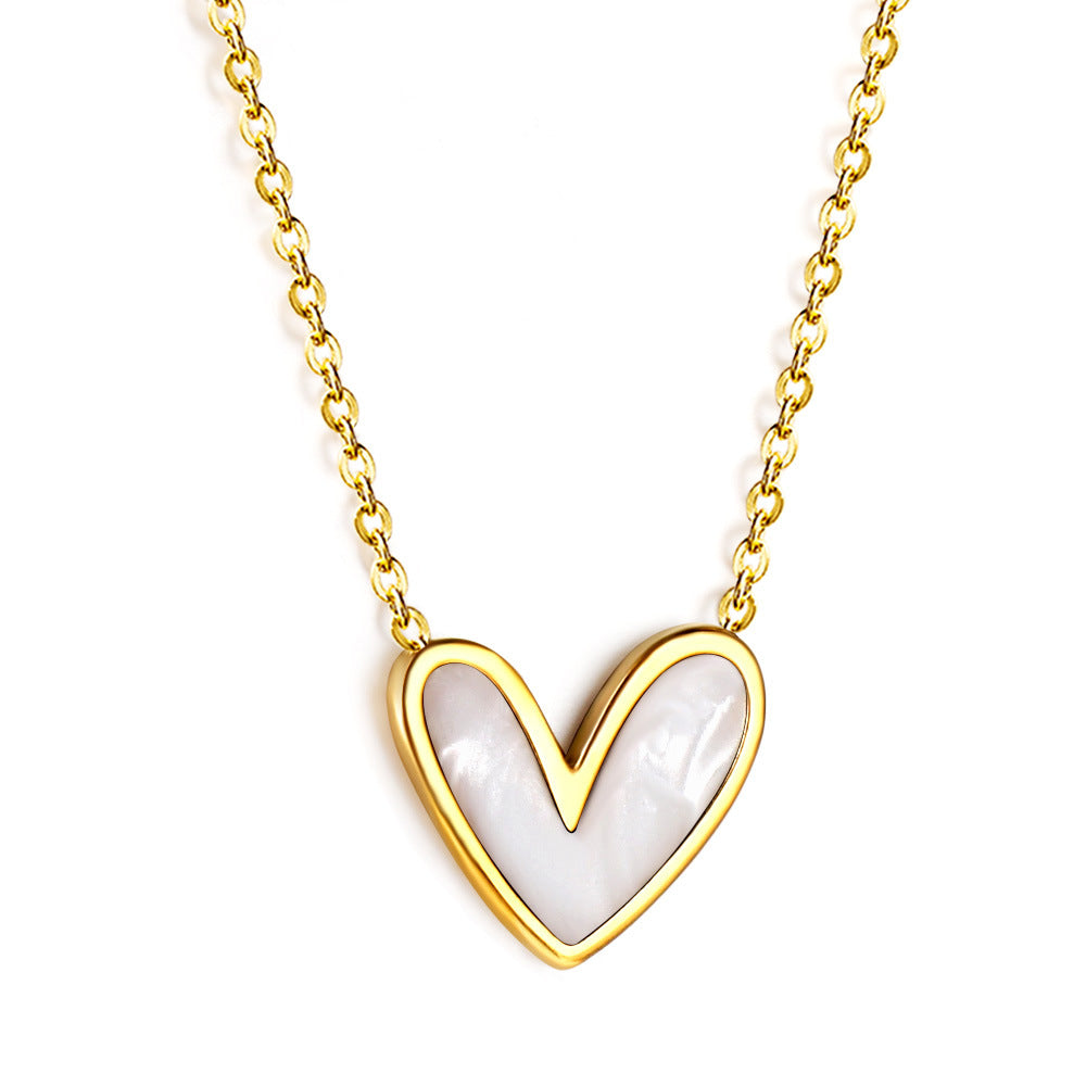Damen elegante Halskette mit herzförmigem Anhänger aus hochwertigem Edelstahl Shop Nory