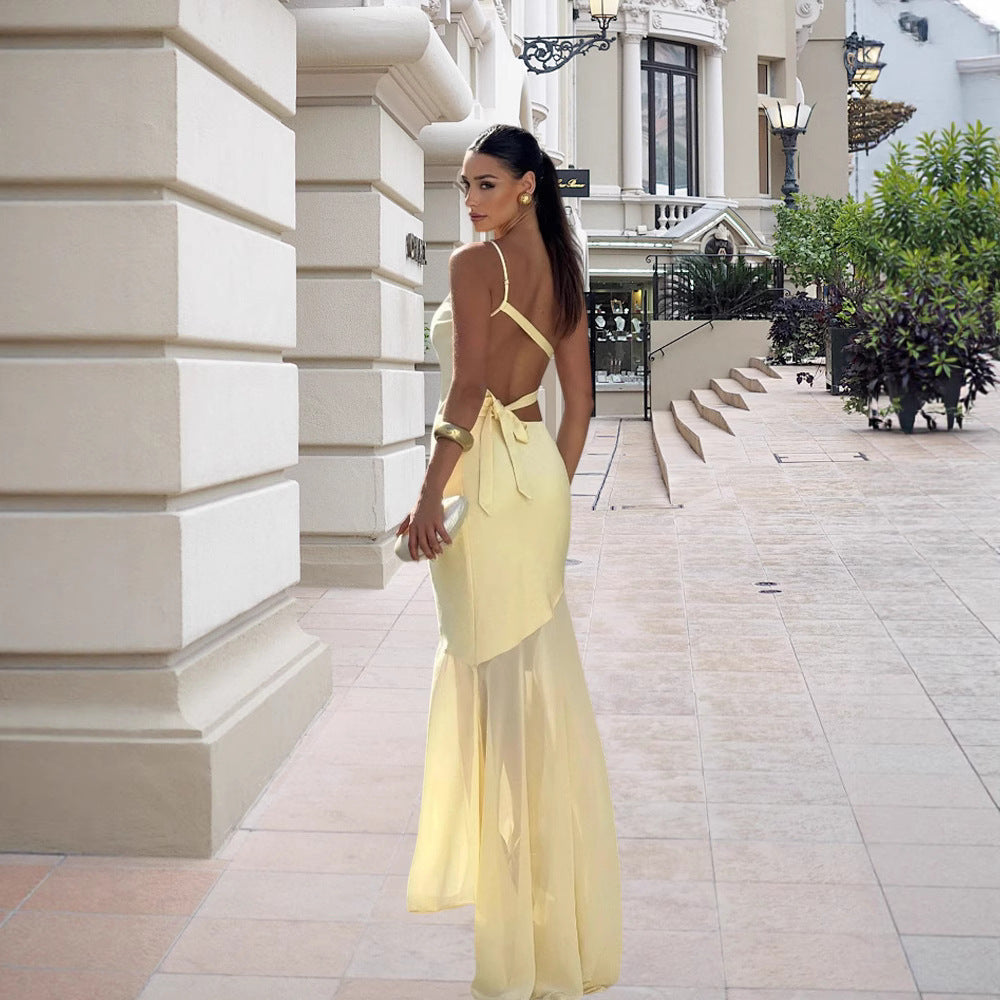 Damen asymmetrisches Abendkleid