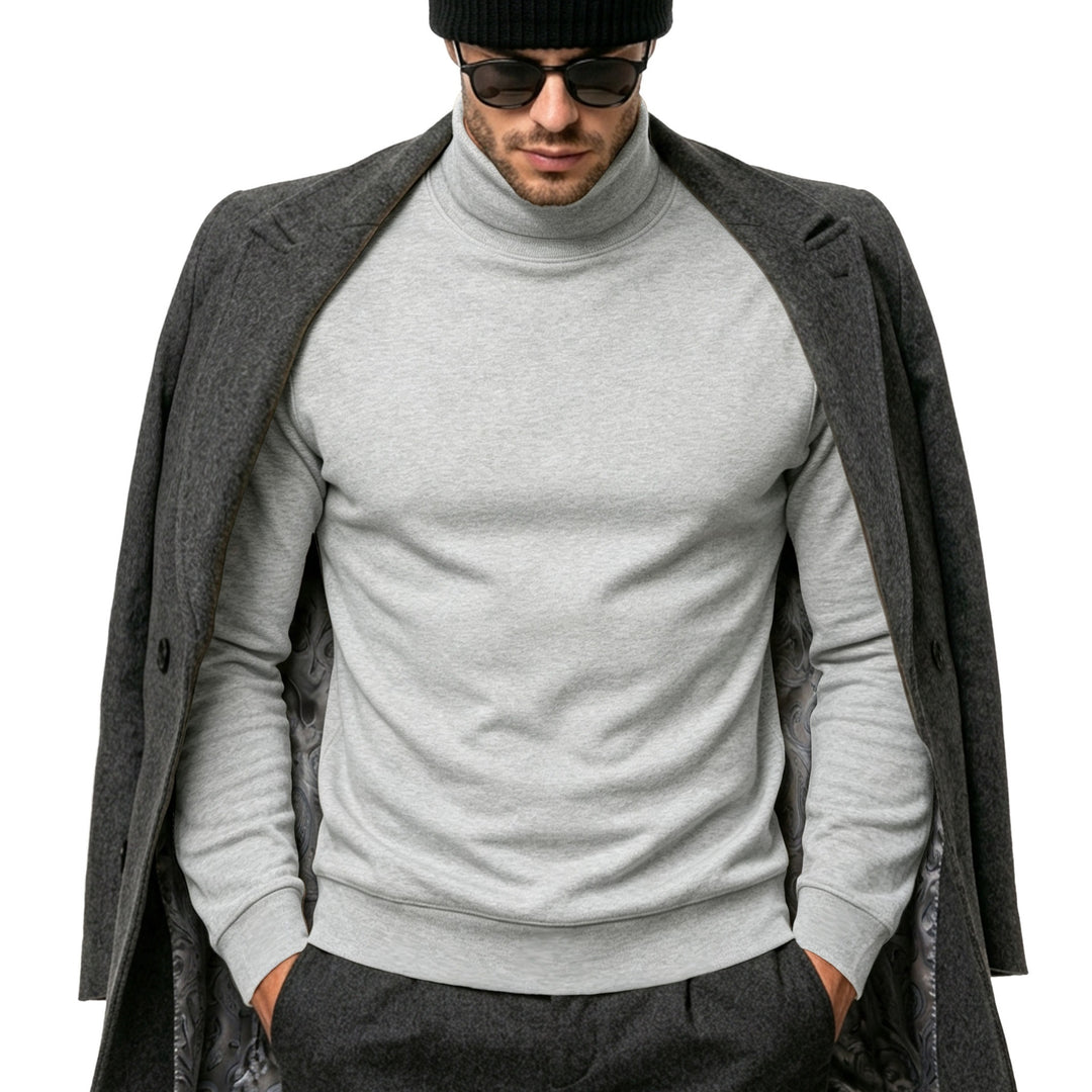 Herren Eleganter Baumwoll-Mix Rollkragenpullover Slim Fit Shop Nory