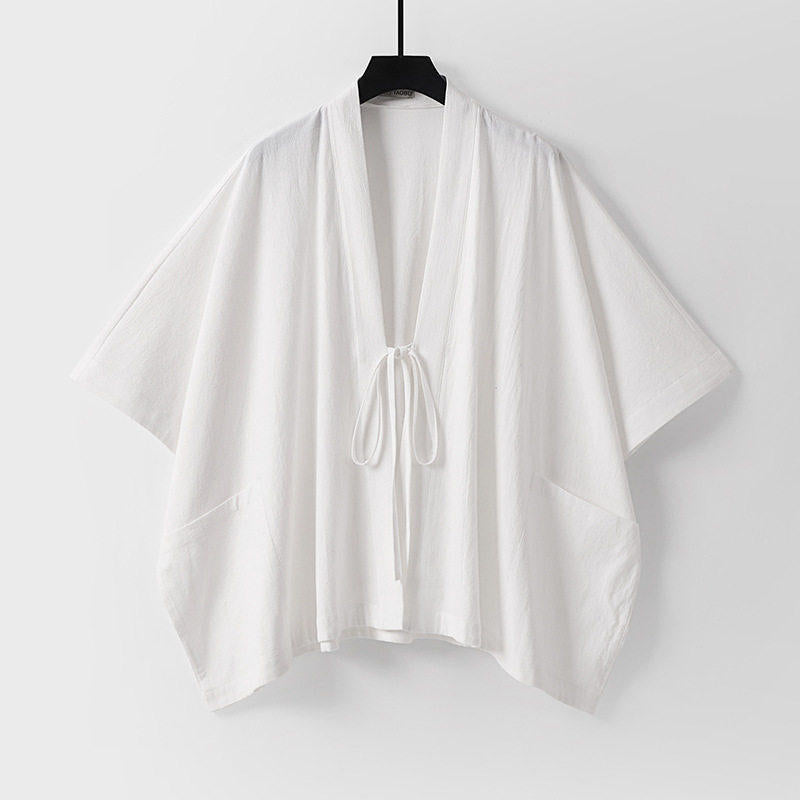 Damen Oversize Kimono-Cardigan mit Bindeband und aufgesetzten Taschen Shop Nory