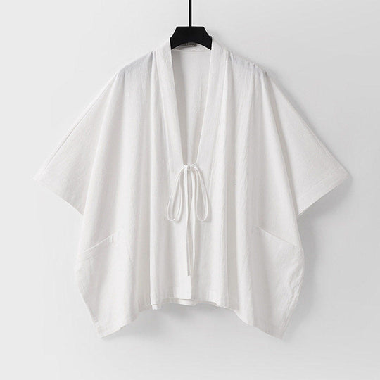 Damen Oversize Kimono-Cardigan mit Bindeband und aufgesetzten Taschen Shop Nory