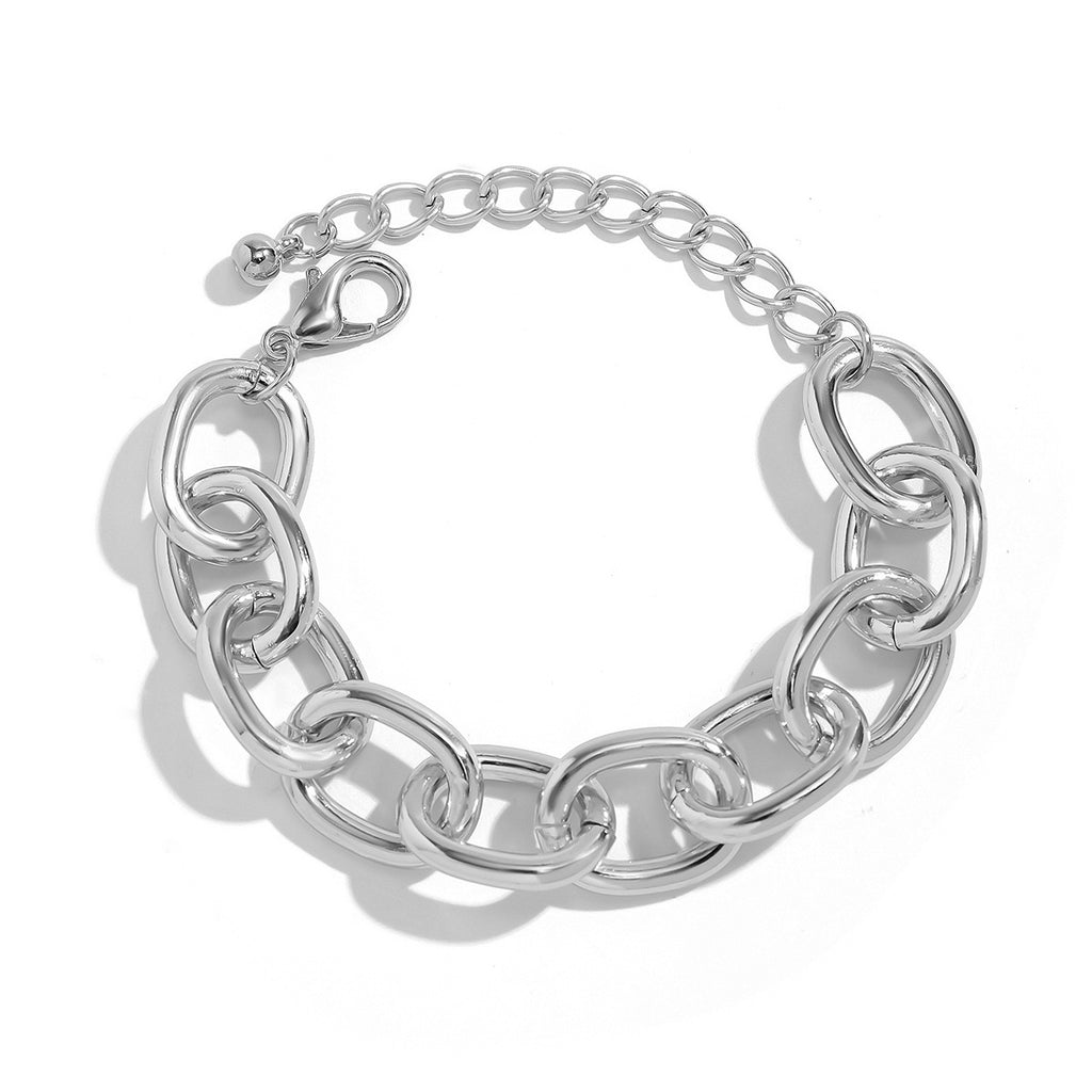 Damen Chunky Halskette mit Gliederdesign und dekorativem Schloss