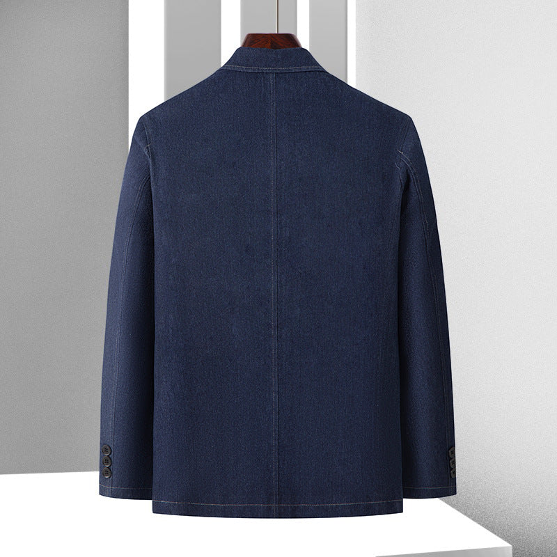 Herren Smart-Casual Denimblazer mit aufgesetzten Taschen und Kontrastnähten Shop Nory