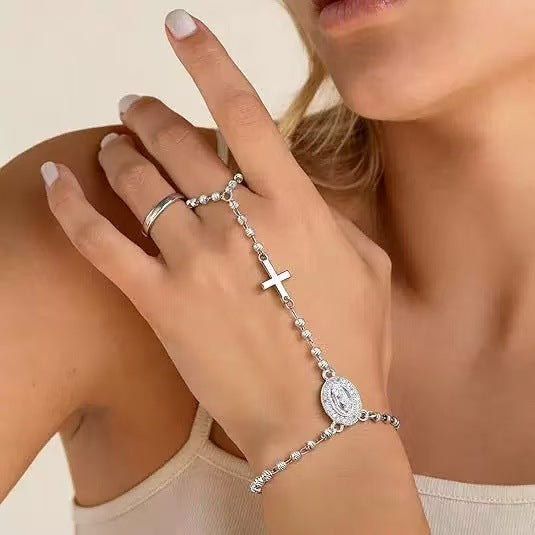 Damen Handkette mit religiösen Anhängern und filigranem Design Shop Nory