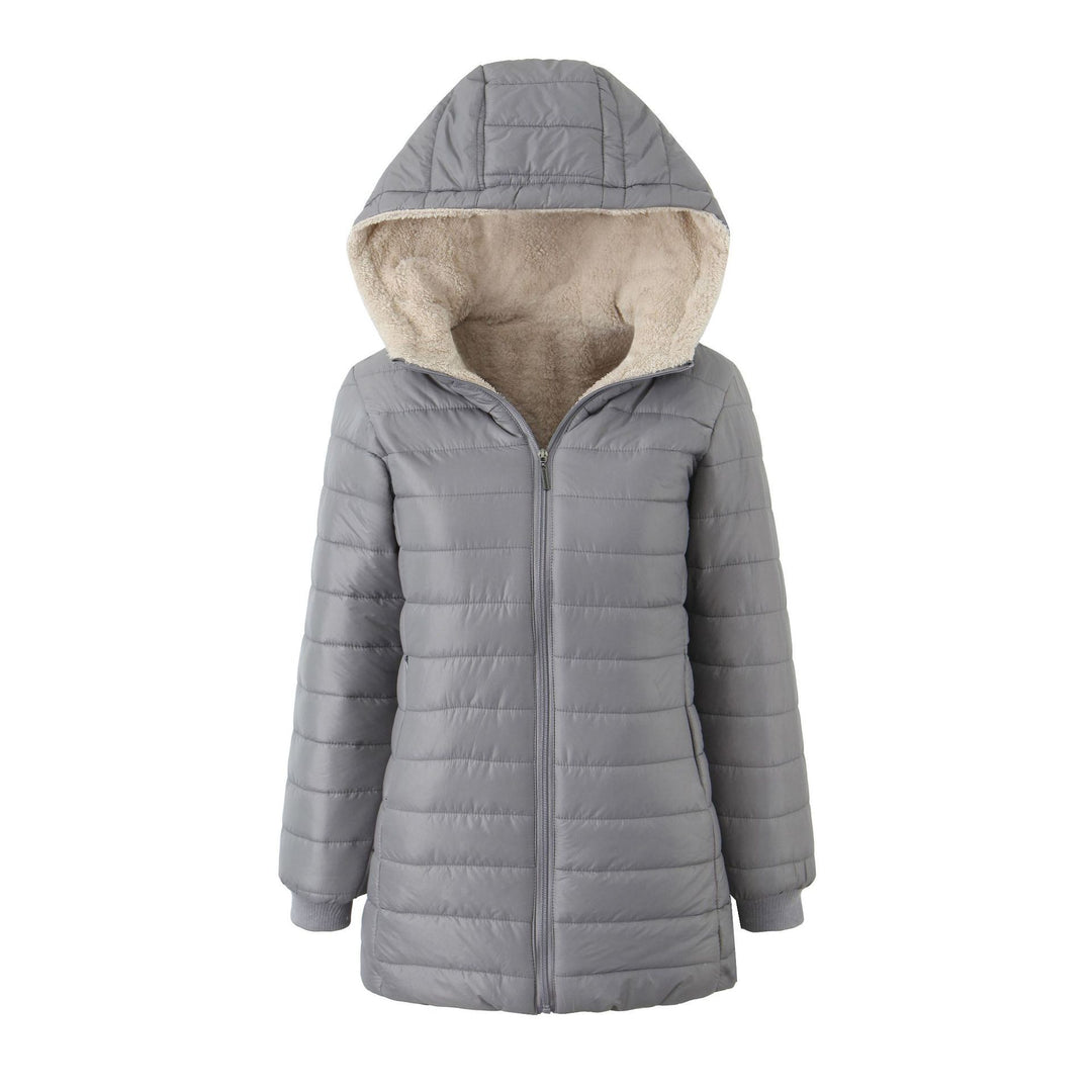Damen Steppmantel mit Teddyfutter-Kapuze und wärmender Wattierung Shop Nory