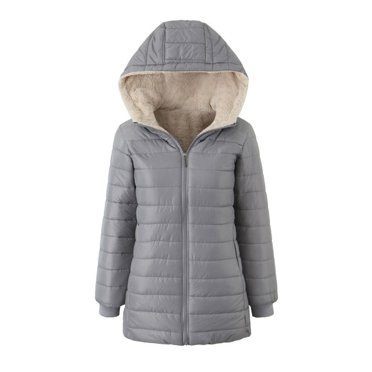 Damen Steppmantel mit Teddyfutter-Kapuze und wärmender Wattierung Shop Nory