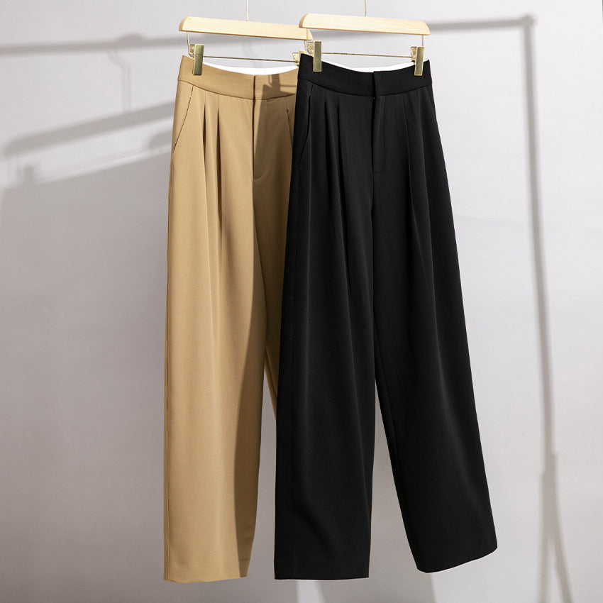 Damen Hochtaillierte Plissee-Bundhose mit weitem Bein Shop Nory