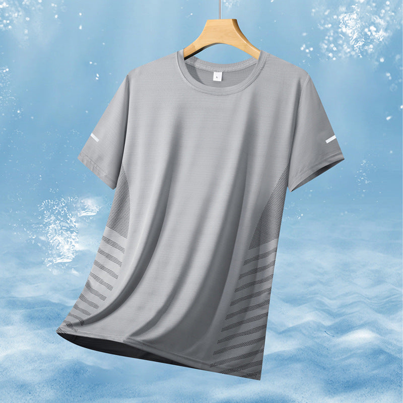 Herren nan atmungsaktives Sportshirt mit Netz-Einsätzen, feuchtigkeitsableitender Funktionsstoff und reflektierenden Streifen
