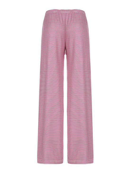 Damen Bequeme und luftige Sommerhose mit Streifenmuster und elastischem Bund