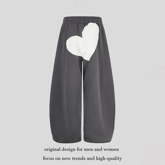 Damen weite Culotte-Sweathose mit elastischem Bund und Herz-Applikation Shop Nory