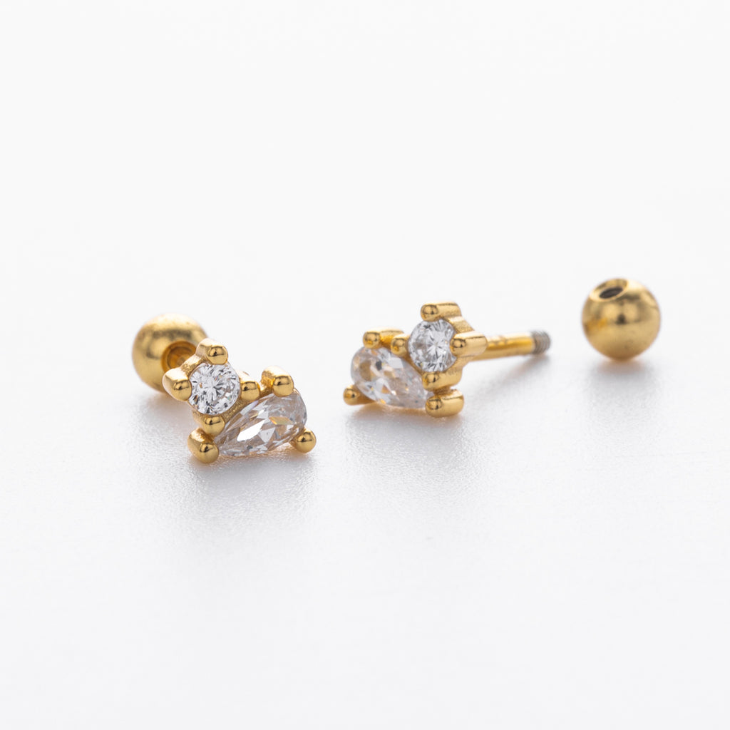 Damen Ohrstecker mit funkelnden Zirkonsteinen und hochwertiger 925 Sterling Silberfassung Shop Nory