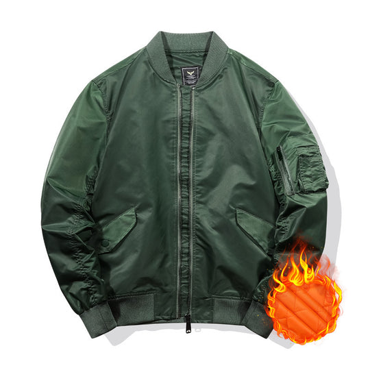 Herren Thermisch isolierte Nylon-Bomberjacke mit Ärmeltasche und Rippenbündchen Shop Nory