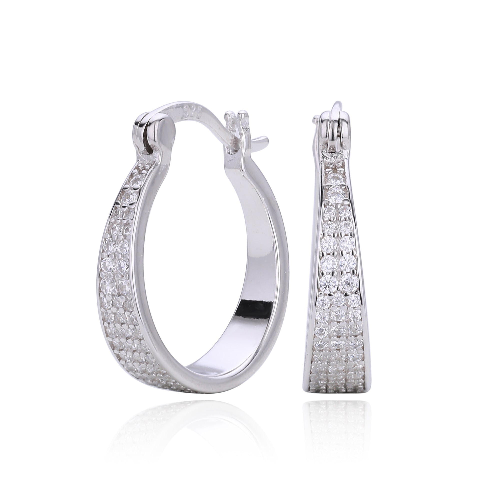 Damen Ohrhänger mit luxuriösem Zirkonbesatz und hochwertigem 925 Sterling Silber Shop Nory