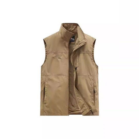 Herren Leichte Utility-Weste mit Mesh-Innenfutter, Reißverschluss und hohem Stehkragen Shop Nory