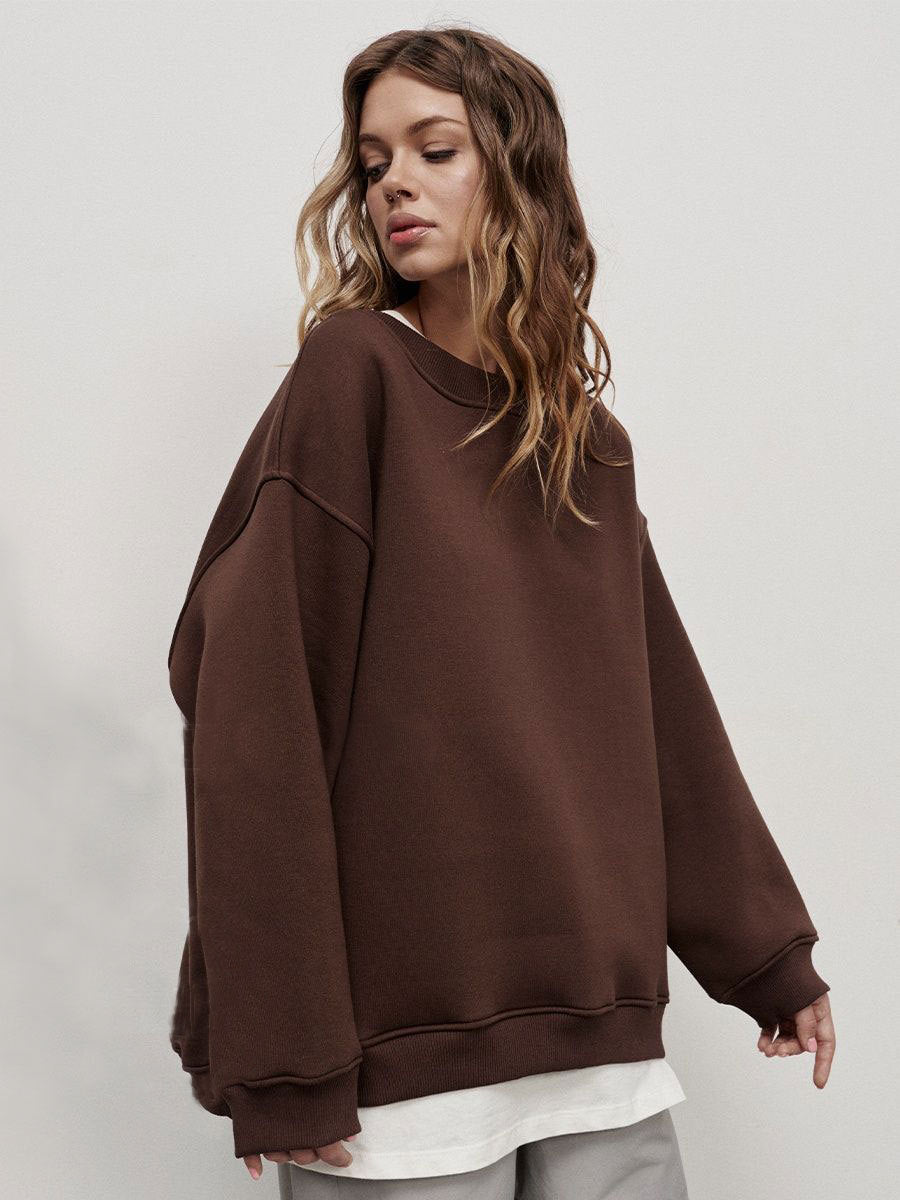 Damen Oversized Sweatshirt im lässigen Stil mit übergroßen Ärmeln und elastischen Bündchen
