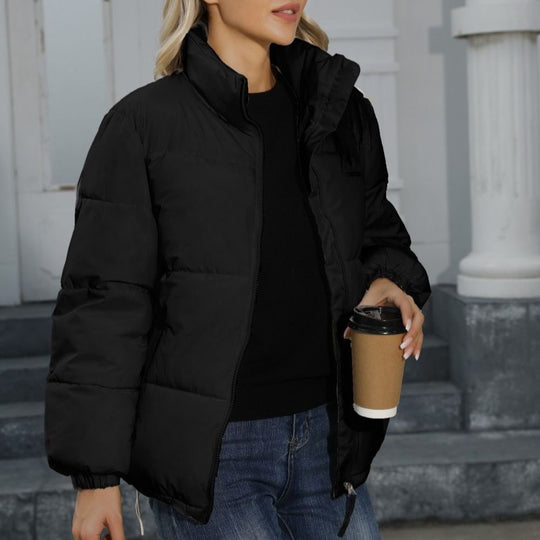 Damen Wattierte Oversize-Steppjacke mit Stehkragen und Kordelzugsaum Shop Nory