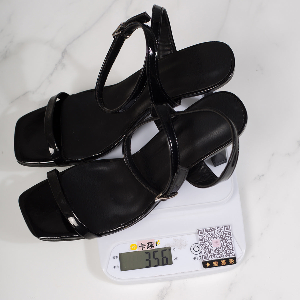 Damen elegante Sling-Sandalen mit feinen Riemen und modischem Blockabsatz