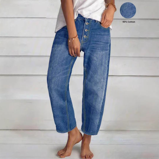 Damen Hochtaillierte Cropped-Jeans mit weiter Straight‑Leg-Passform Shop Nory