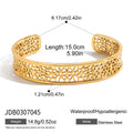 Damen Offenes Armreif mit kunstvollem Lattice-Design aus hypoallergenem Edelstahl Shop Nory