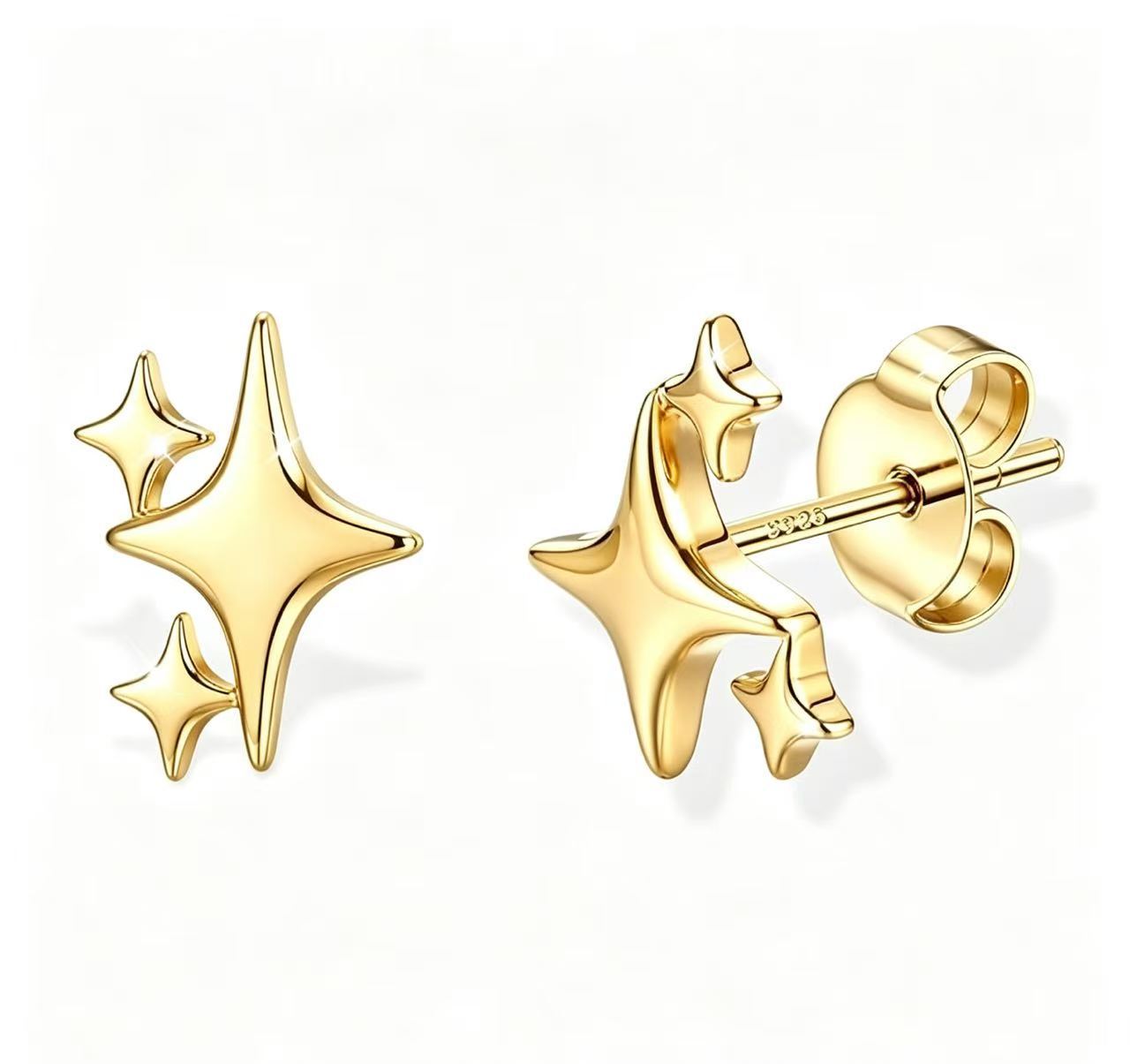 Damen Ohrstecker im modernen Sternen-Design Shop Nory