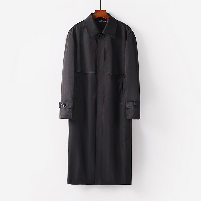 Damen leichter Trenchcoat mit verdeckter Knopfleiste und Schultercape Shop Nory