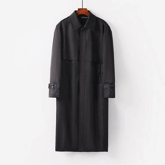 Damen leichter Trenchcoat mit verdeckter Knopfleiste und Schultercape Shop Nory