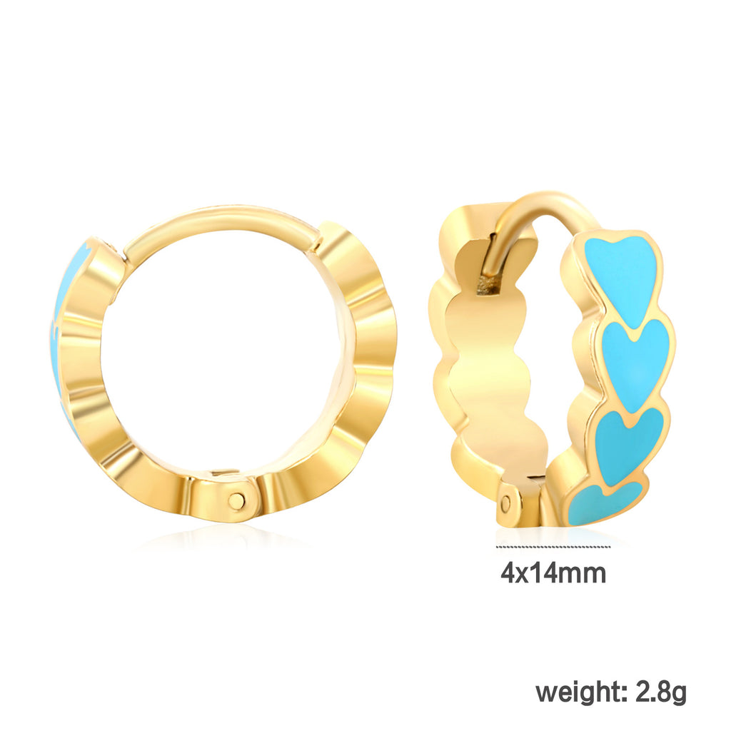 Damen Ohrstecker mit herzförmigem Design und goldfarbener Oberfläche Shop Nory