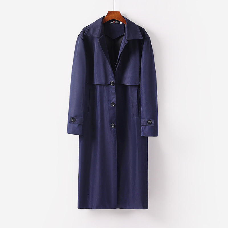 Damen leichter Trenchcoat mit verdeckter Knopfleiste und Schultercape Shop Nory