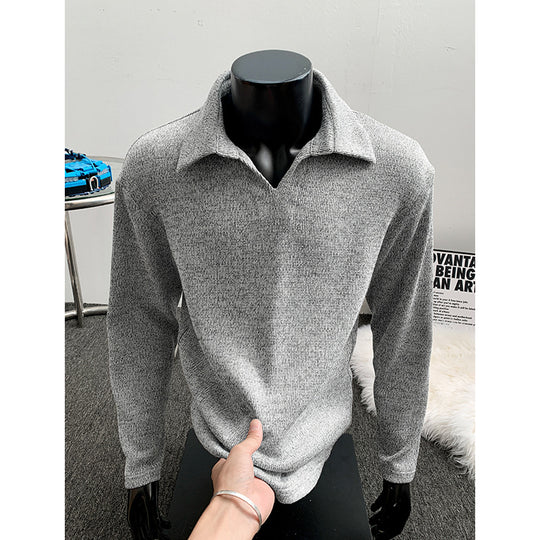 Herren Feinstrick-Polo-Pullover mit offenem Reverskragen und leichter Struktur Shop Nory