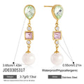 Damen Ohrhänger mit funkelnden Zirkonia und eleganten Perlenakzenten Shop Nory