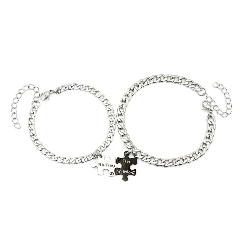 Damen Freundschaftsarmband-Set mit Puzzle-Anhänger Shop Nory