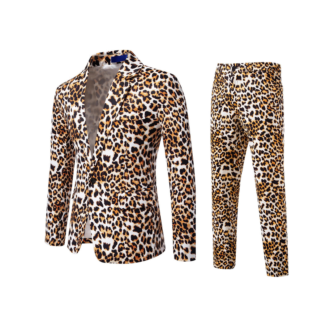 Herren Zweiteiliges Satin-Anzugsset mit grafischem Allover‑Print und schmaler Silhouette Shop Nory