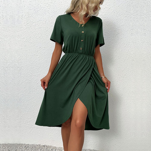 Damen Wickelkleid mit Knopfdetails Shop Nory