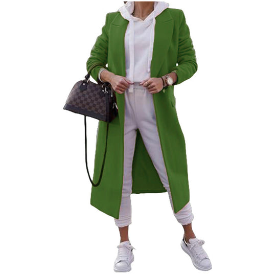 Damen modischer Oversize-Mantel mit elegantem Revers und praktischen Taschen
