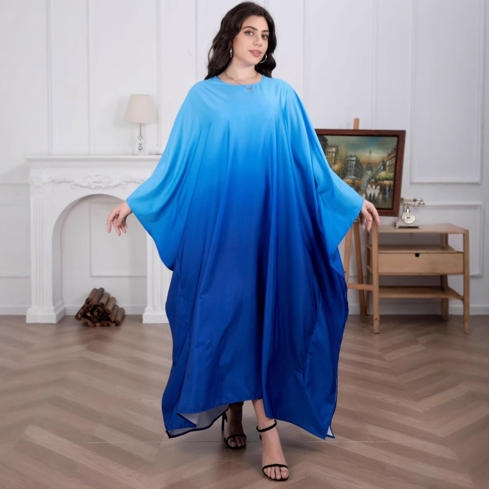 Damen Fließendes Kaftan-Maxikleid mit Oversize-Ärmeln und Rundhalsausschnitt Shop Nory