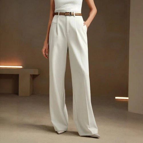 Damen Weite und elegante Anzughose mit hohen Bund