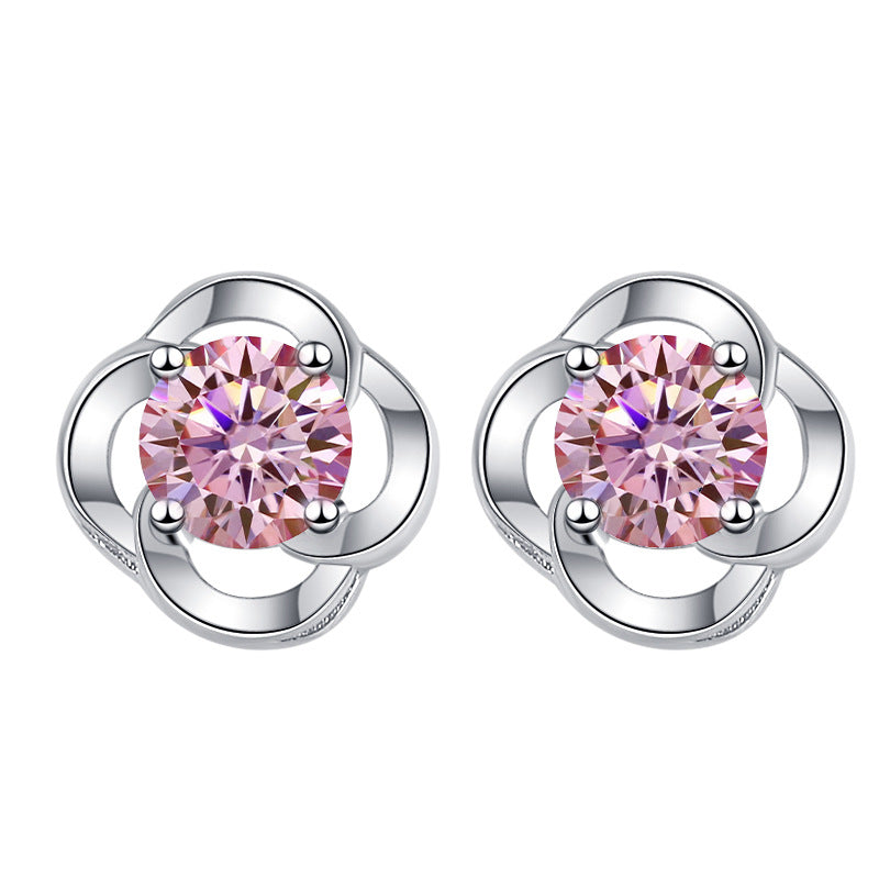 Damen Ohrringe im floralen Design mit buntem Kristall Shop Nory