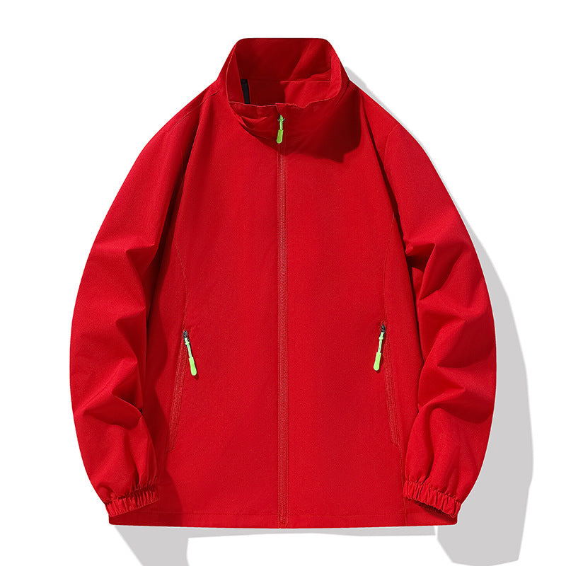 Herren Minimalistische Softshell-Outdoorjacke mit Stehkragen, wind- und wasserabweisender Membran und fluoreszierenden Zipper-Pulls Shop Nory