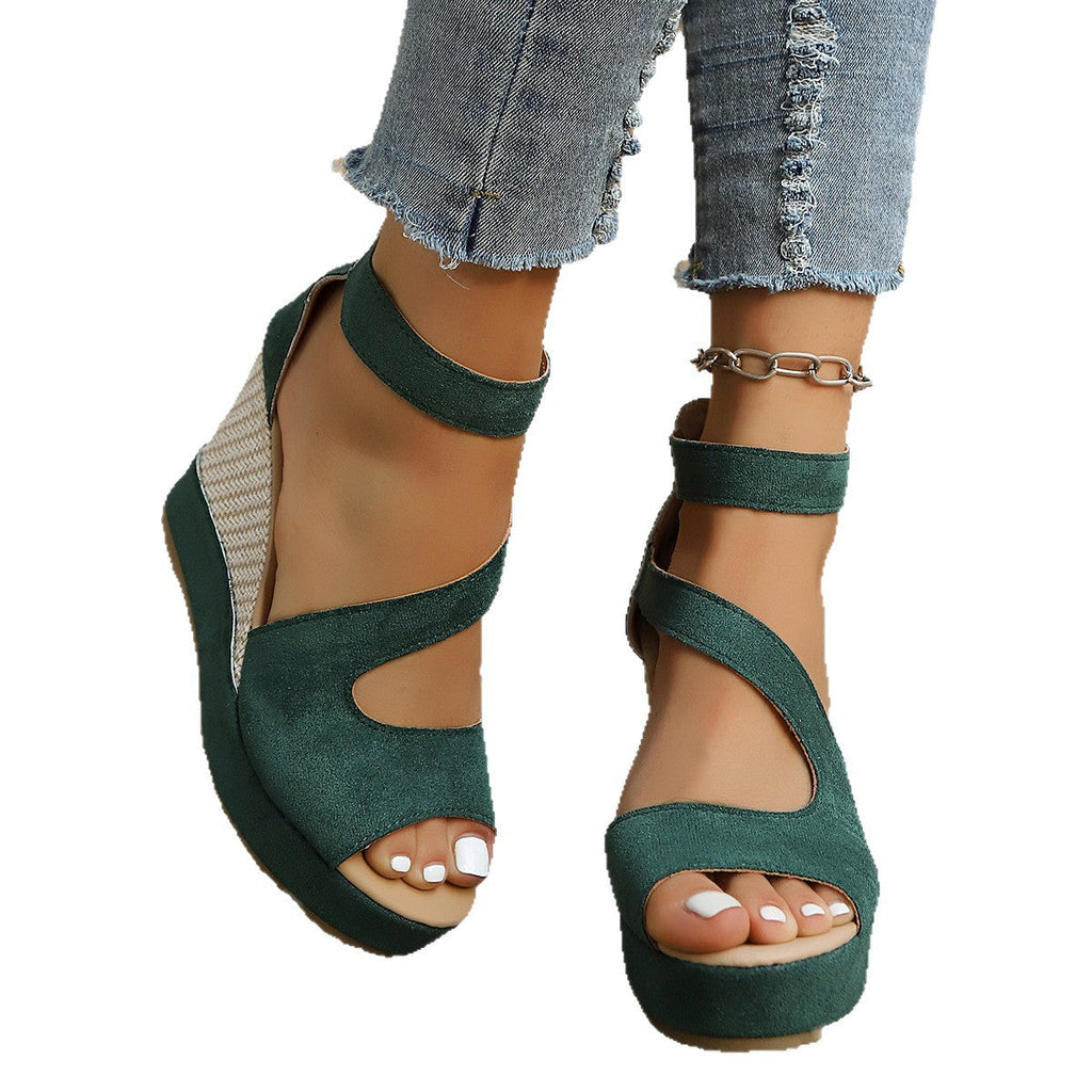 Damen Wedge-Sandalen mit flexiblem Riemendesign und bequemer Sohle