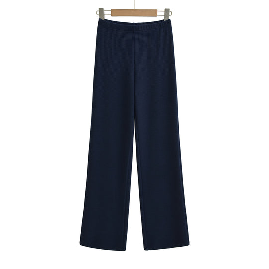 Damen Weite Strickhose mit Waffelstruktur und hohem Bund Shop Nory