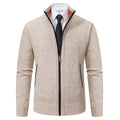 Herren elegante Strickjacke mit hohem Kragen und praktischem Reißverschluss