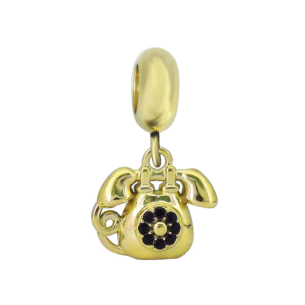 Verspielter Kaktus-Charm Anhänger mit Emaille und Strass