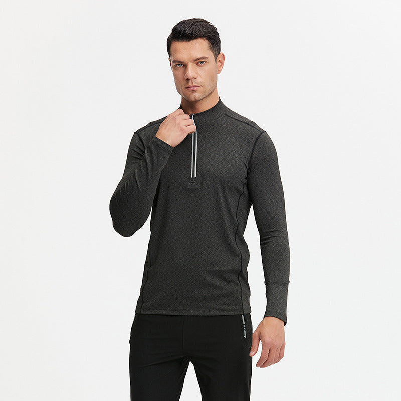 Herren Langarm-Trainingsshirt mit Halb-Reißverschluss und atmungsaktivem Funktionsmaterial Shop Nory