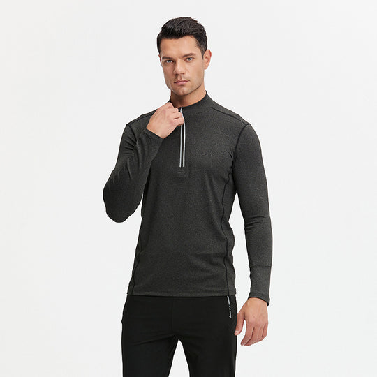Herren Langarm-Trainingsshirt mit Halb-Reißverschluss und atmungsaktivem Funktionsmaterial Shop Nory