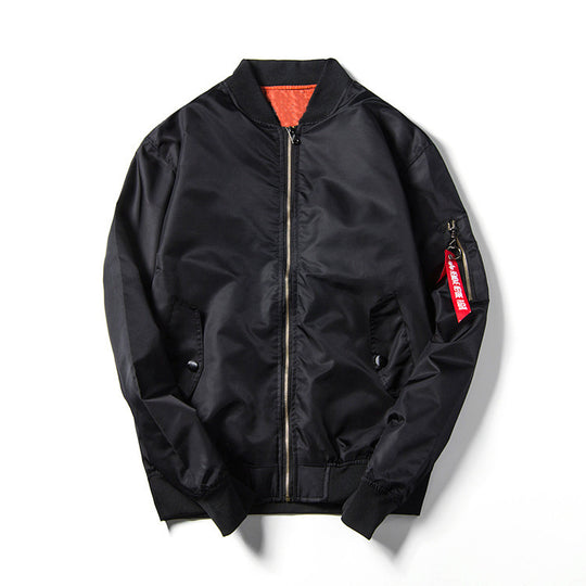 Herren leichte Nylon-Bomberjacke im Aviator‑Stil mit Ärmeltasche, Stehkragen und gerippten Bündchen Shop Nory