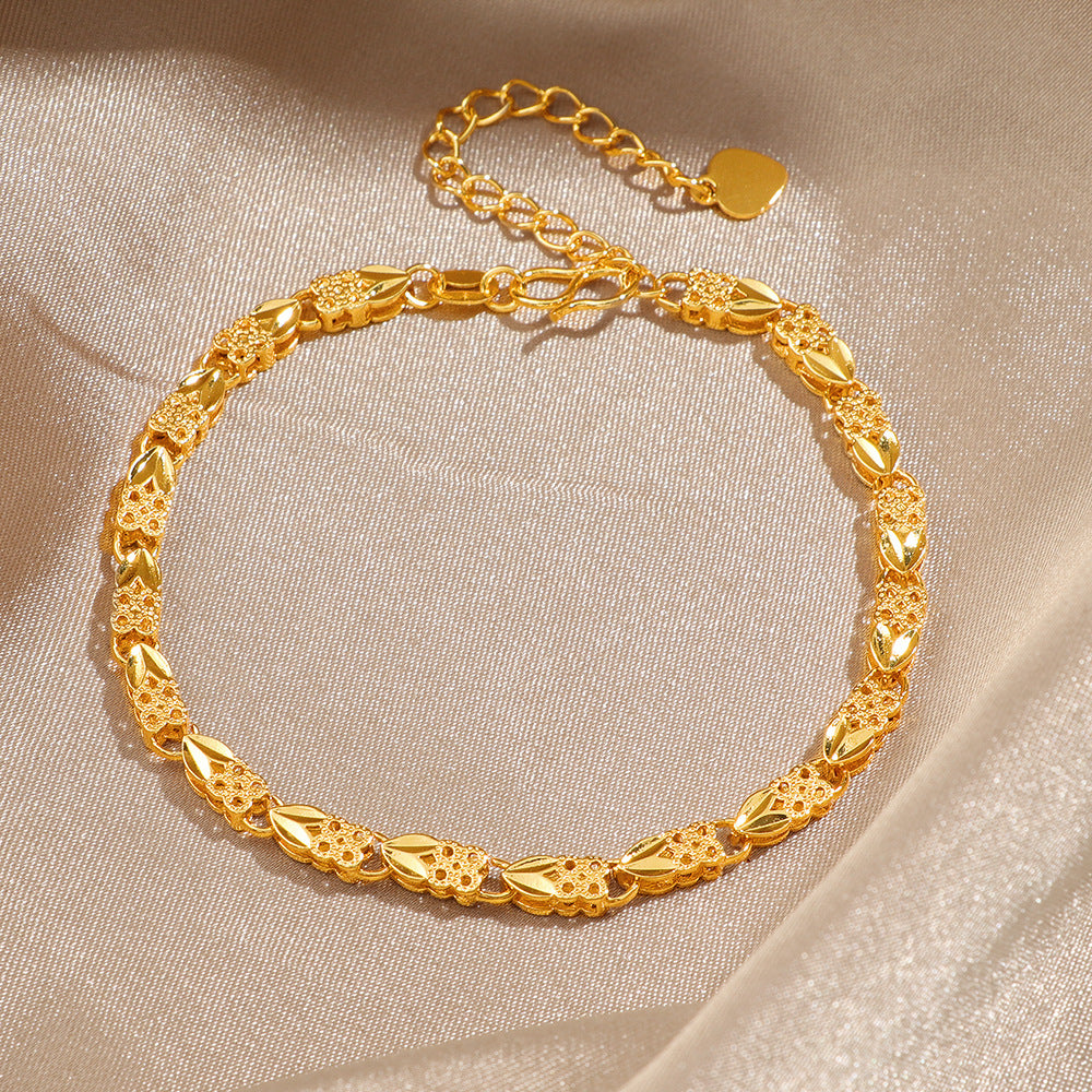Frauen Elegante Blumen-inspirierte Link-Armband Shop Nory