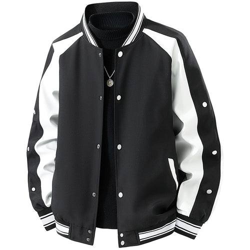 Herren Retro-College-Blouson mit Druckknopfverschluss, Raglanärmeln und Rippbündchen Shop Nory