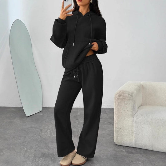 Damen Oversized Hoodie-Set mit Kängurutasche und weiter Palazzohose Shop Nory