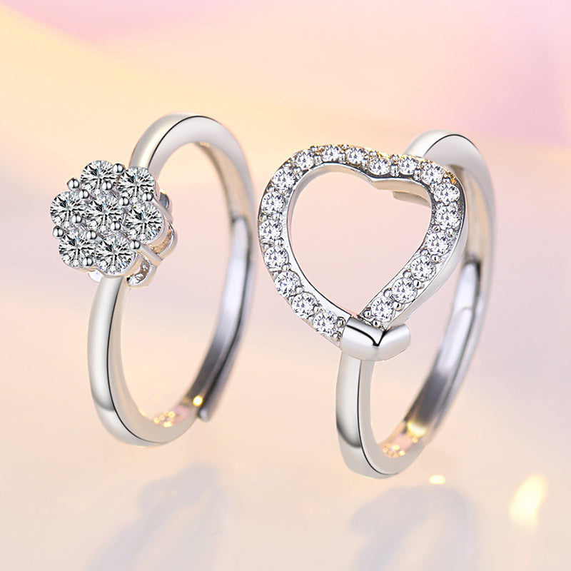 Damenring mit funkelndem Herzdesign und hochwertigem Zirkonia-Besatz Shop Nory