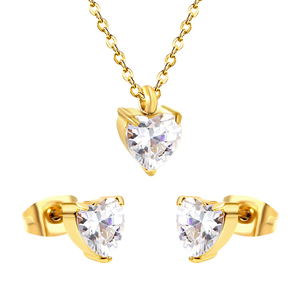 Damen Schmuckset mit elegantem Kristallanhänger und funkelnden Ohrsteckern Shop Nory